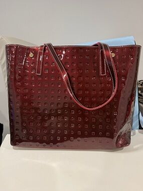 Arcadia Leather Tote in Burgundy